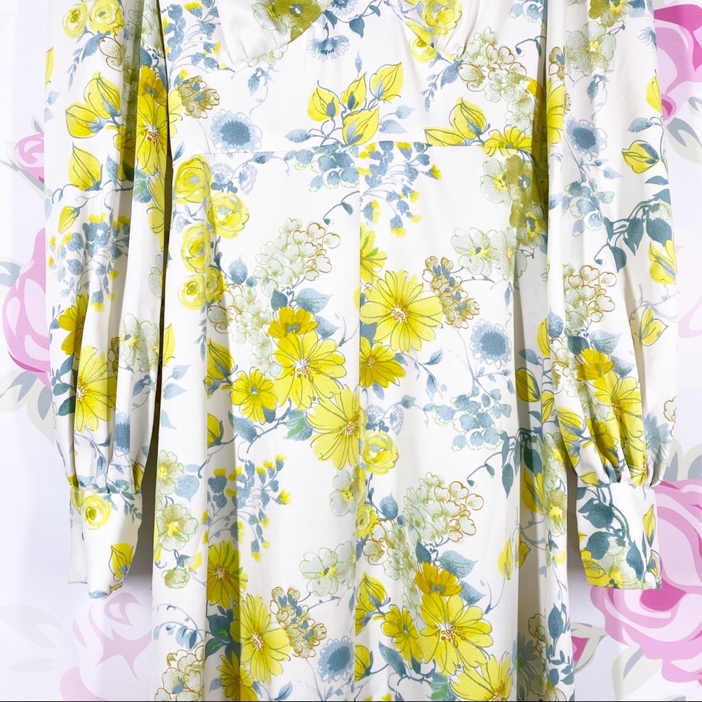 Vintage Handmade Floral Print Empire Cut Tie Maxi Dress XS - Picture 4 of 15